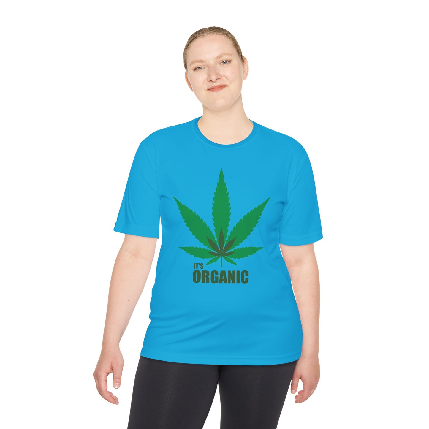 Organic Cannabis Leaf Unisex Moisture Wicking Tee