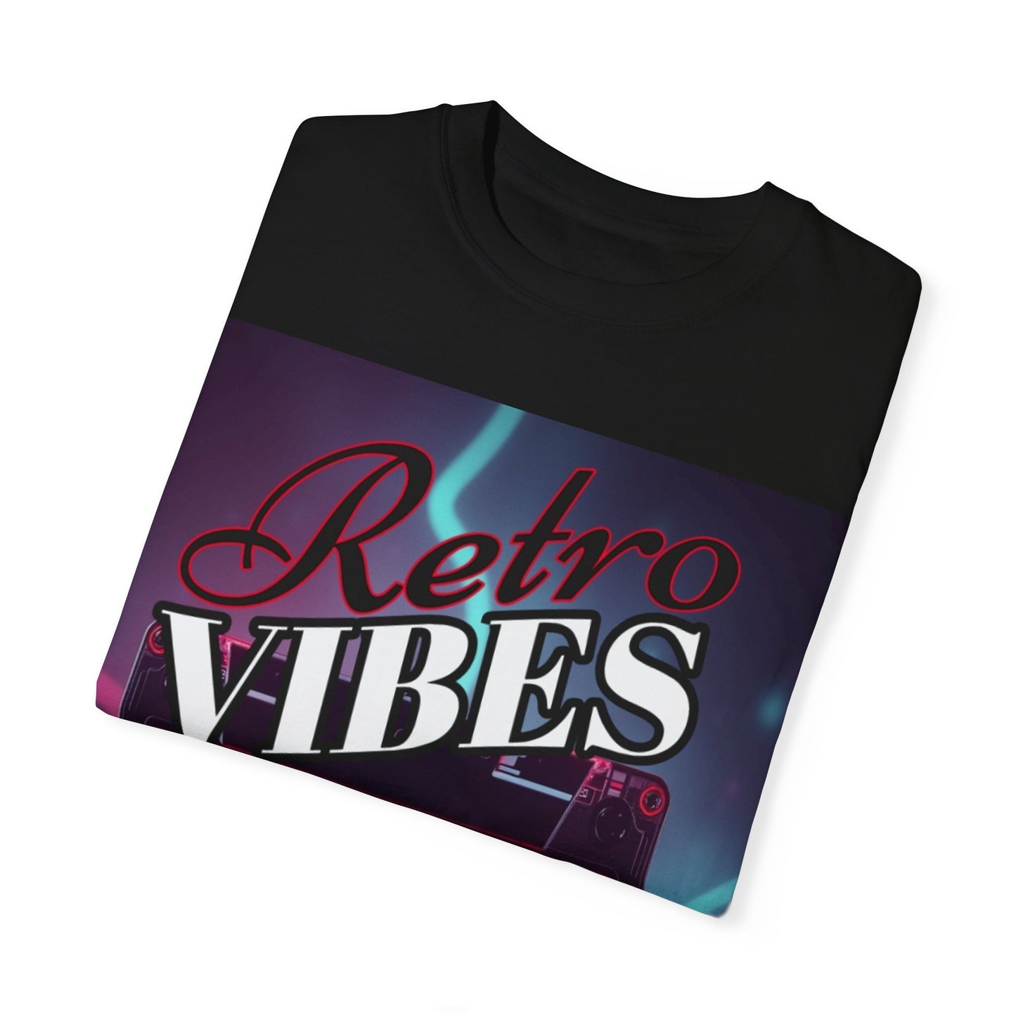 Retro Vibes Unisex Garment-Dyed T-Shirt - Vintage Cassette Design