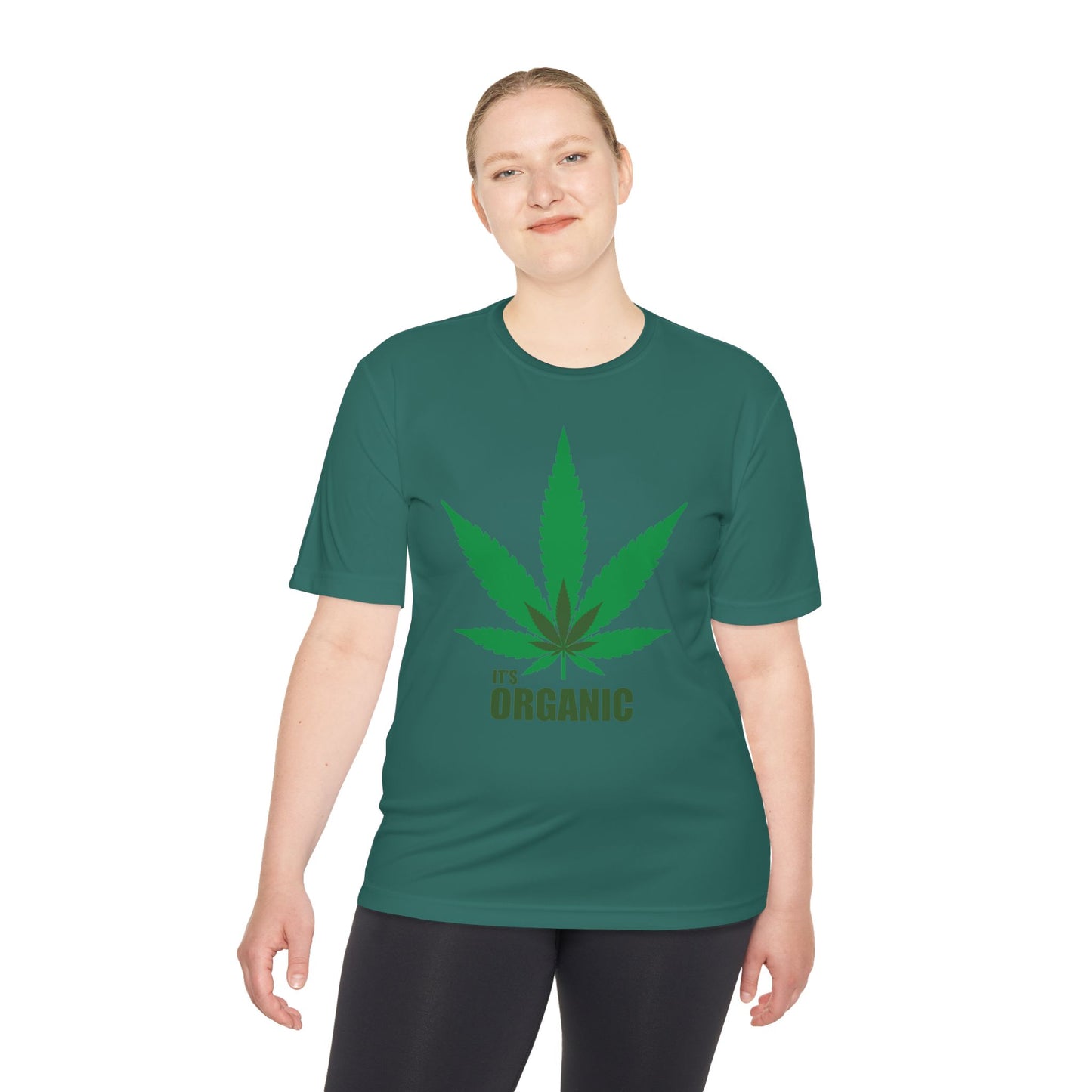 Organic Cannabis Leaf Unisex Moisture Wicking Tee