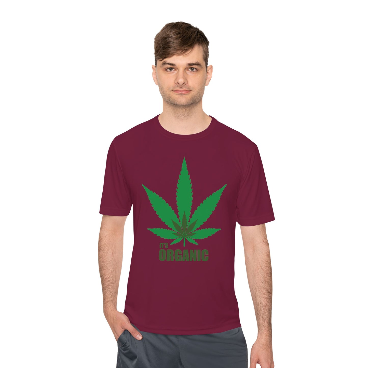 Organic Cannabis Leaf Unisex Moisture Wicking Tee