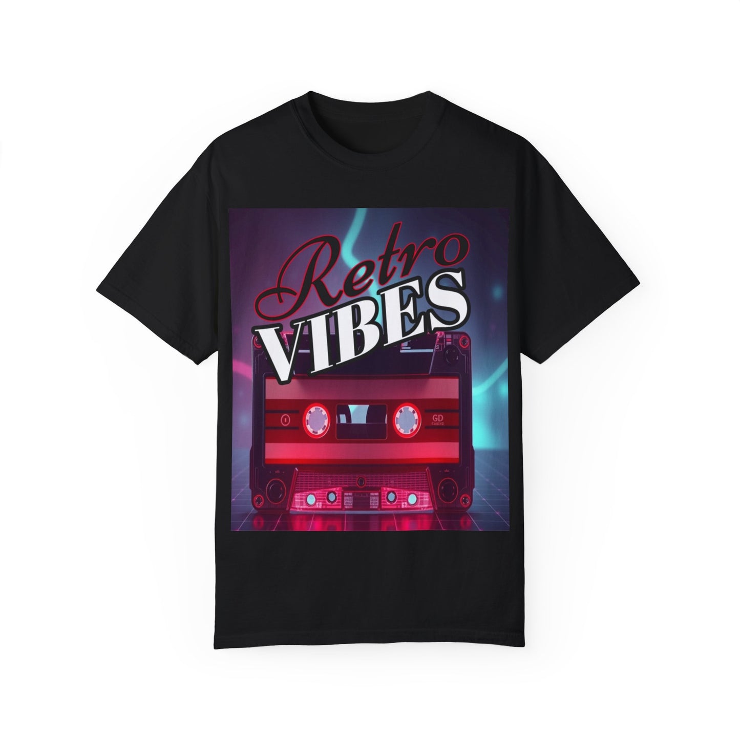 Retro Vibes Unisex Garment-Dyed T-Shirt - Vintage Cassette Design