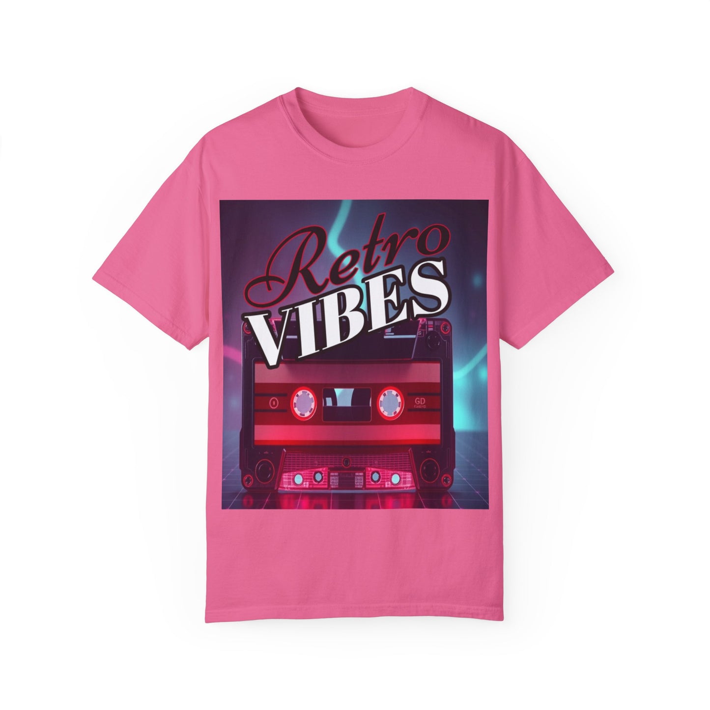Retro Vibes Unisex Garment-Dyed T-Shirt - Vintage Cassette Design