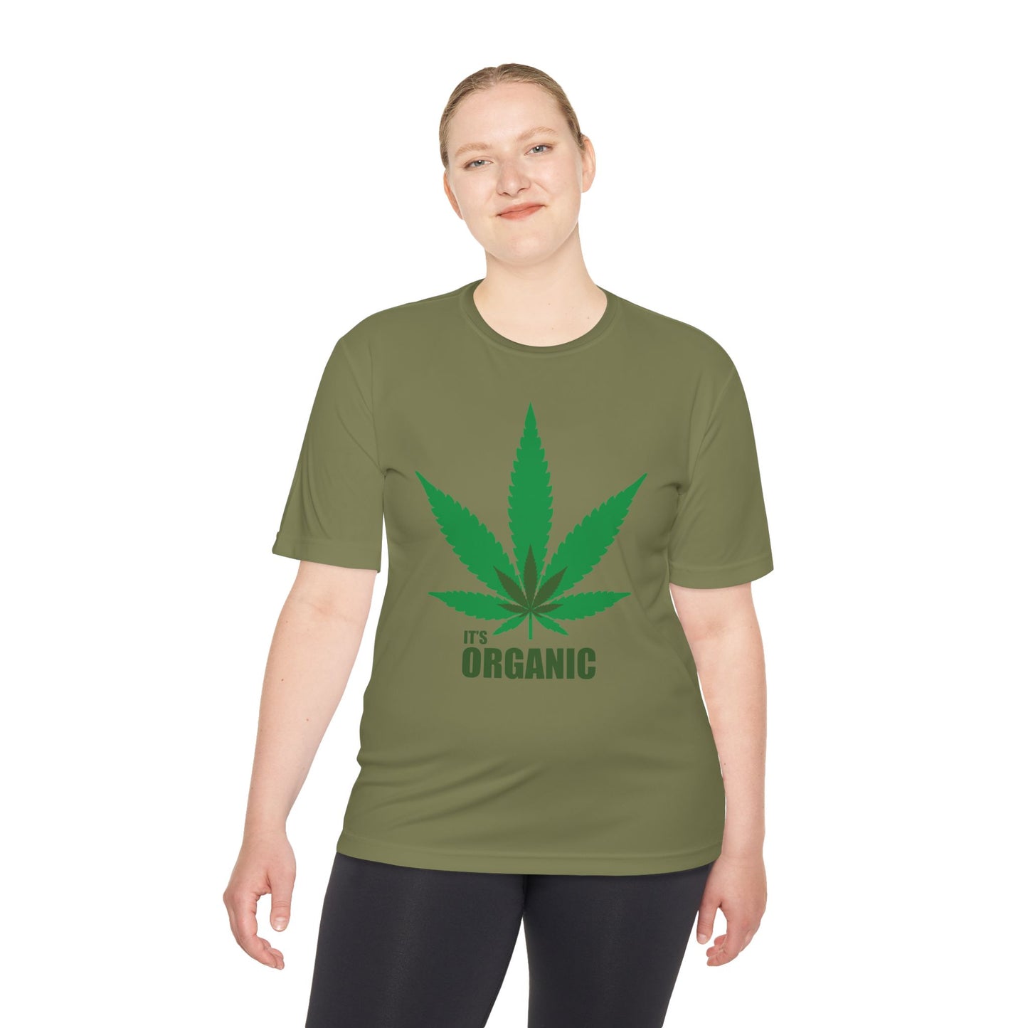 Organic Cannabis Leaf Unisex Moisture Wicking Tee
