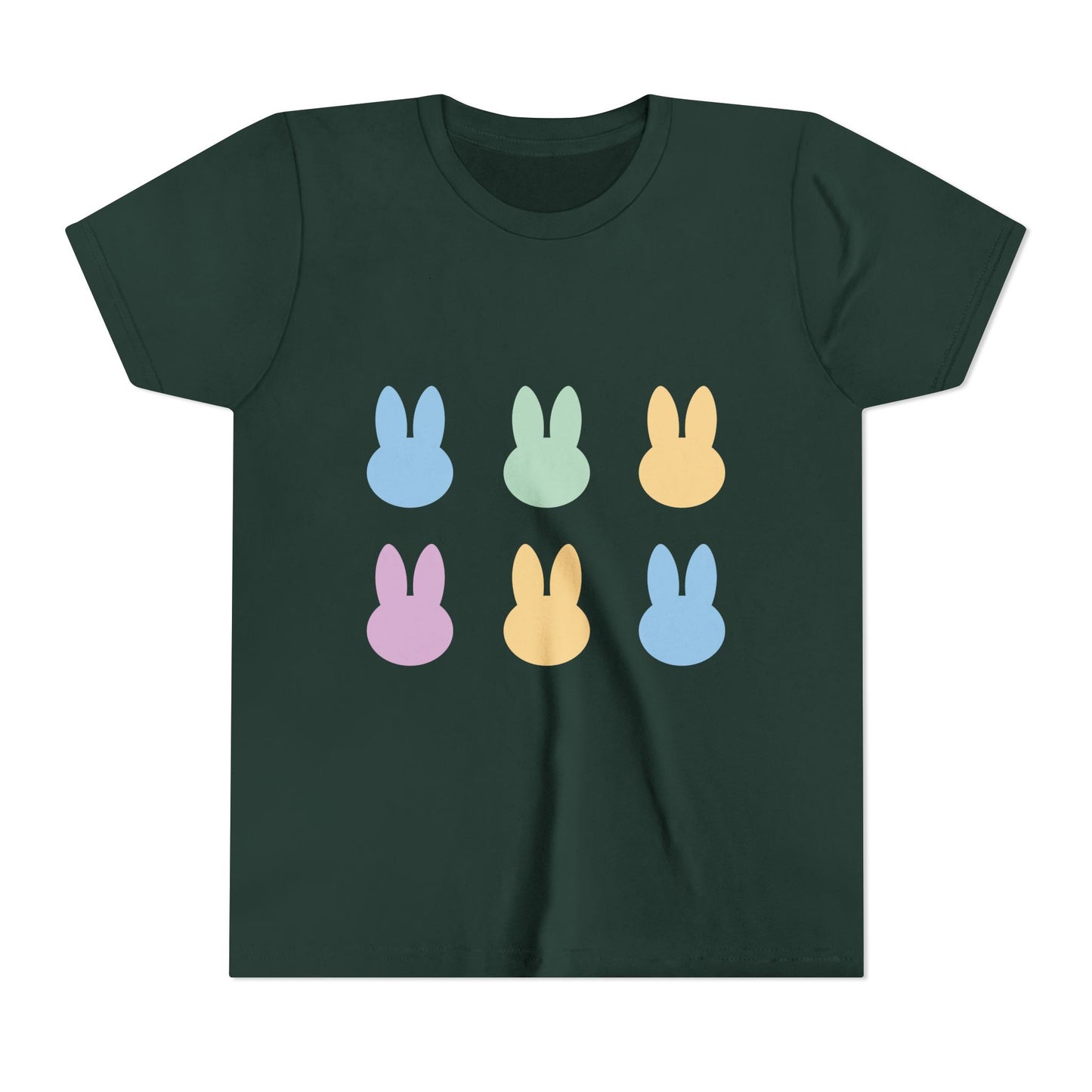 Colorful Bunny Youth Short Sleeve Tee - Fun Spring & Easter Shirt