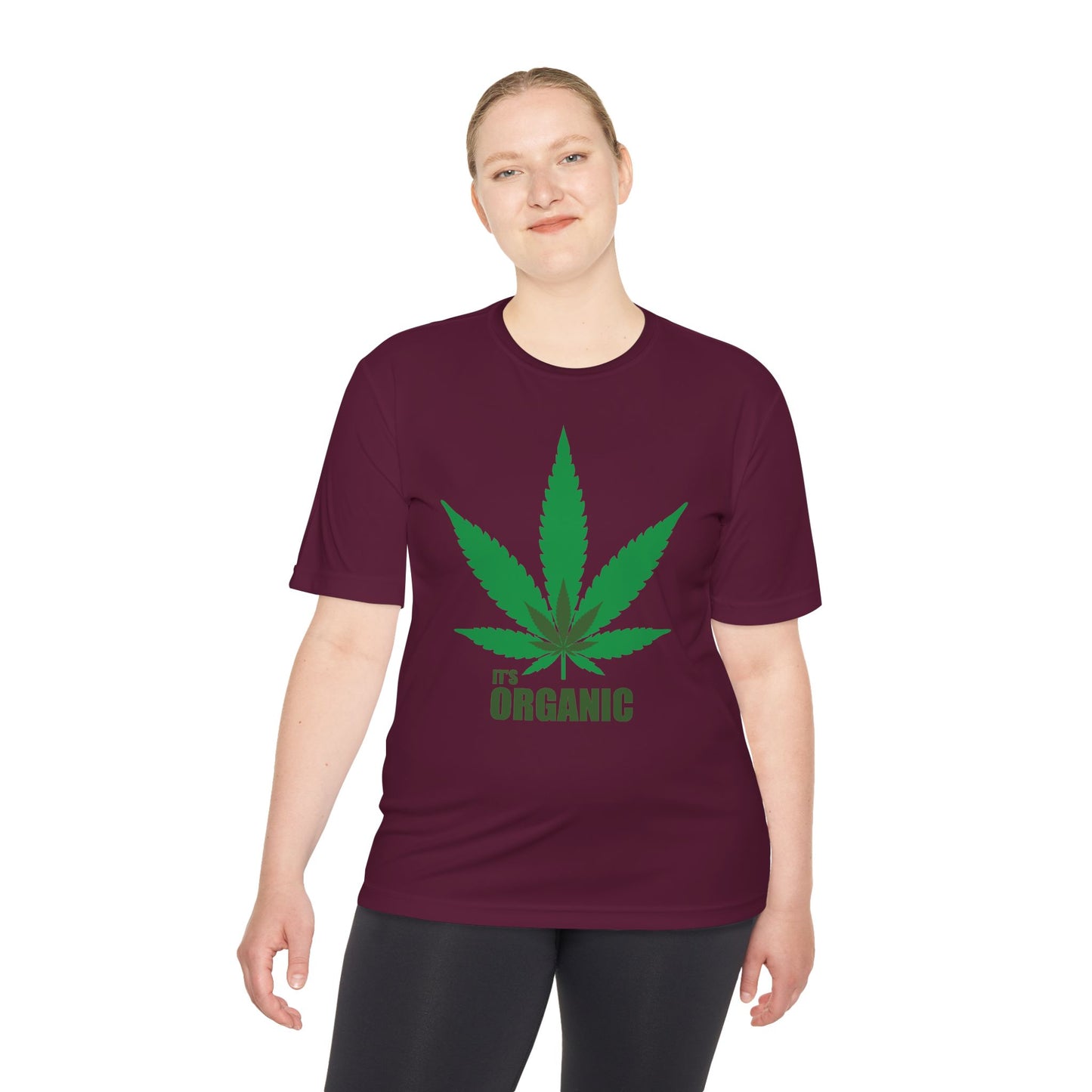 Organic Cannabis Leaf Unisex Moisture Wicking Tee