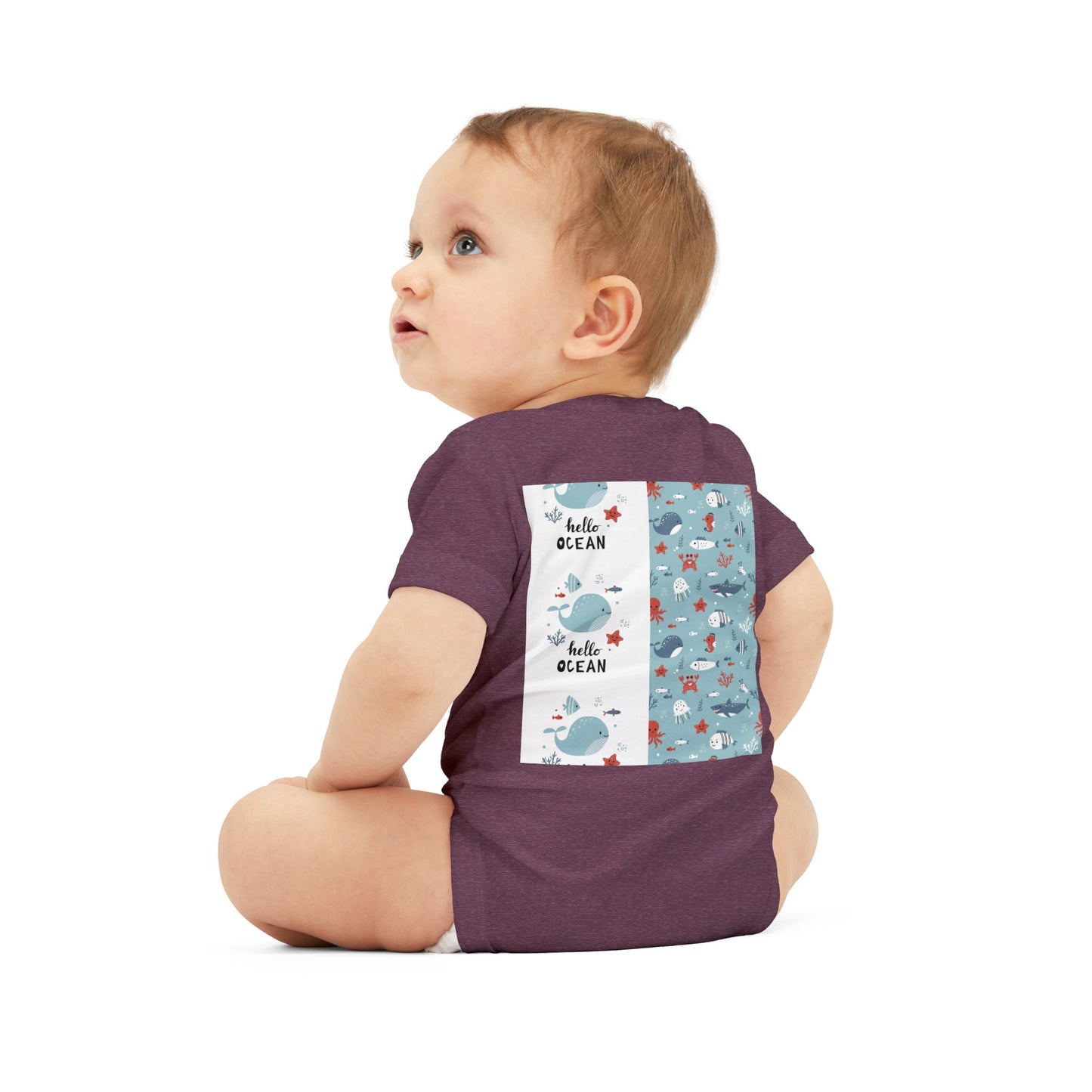 Hello Ocean Baby Onesie - Cute Infant Jersey with Marine Life Design