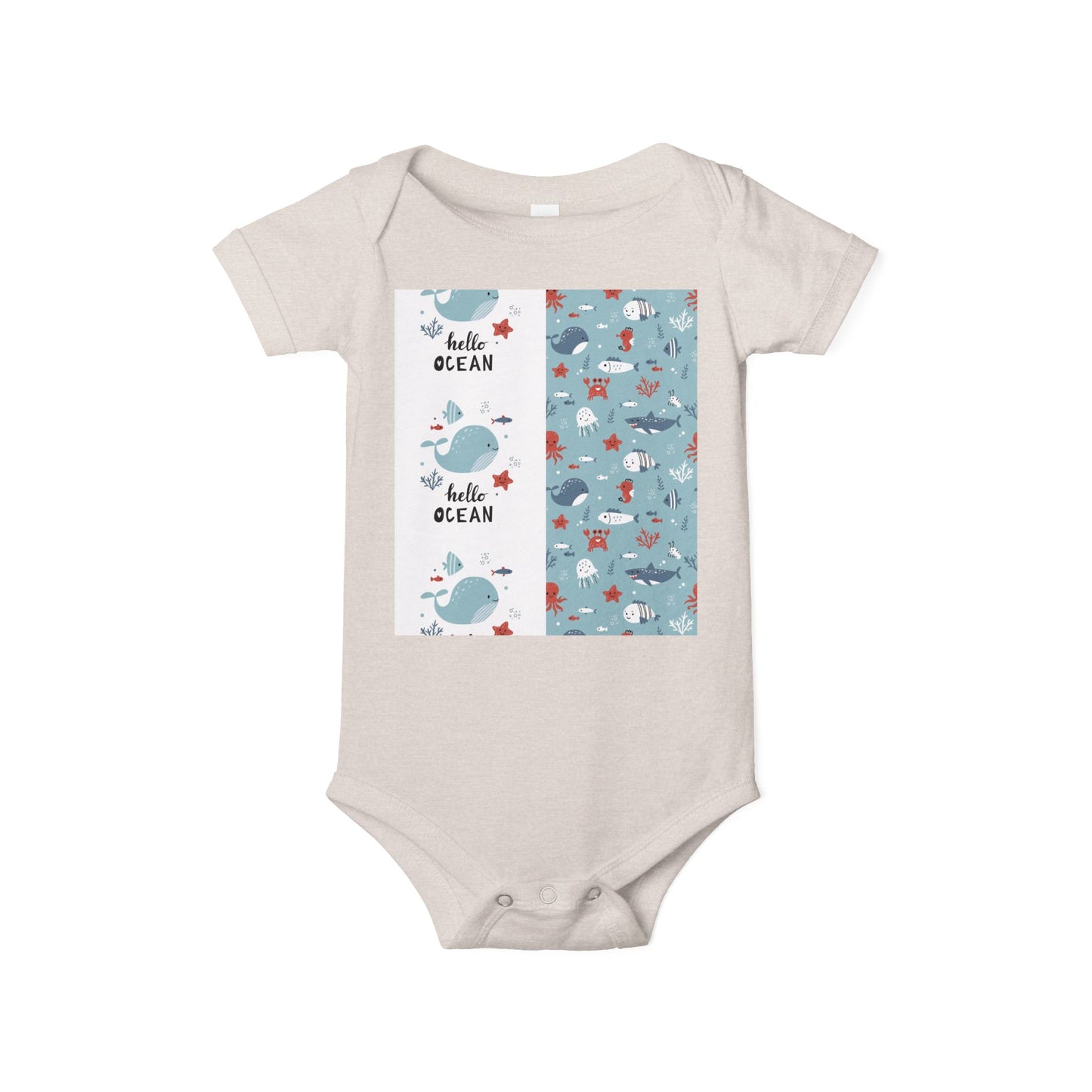 Hello Ocean Baby Onesie - Cute Infant Jersey with Marine Life Design