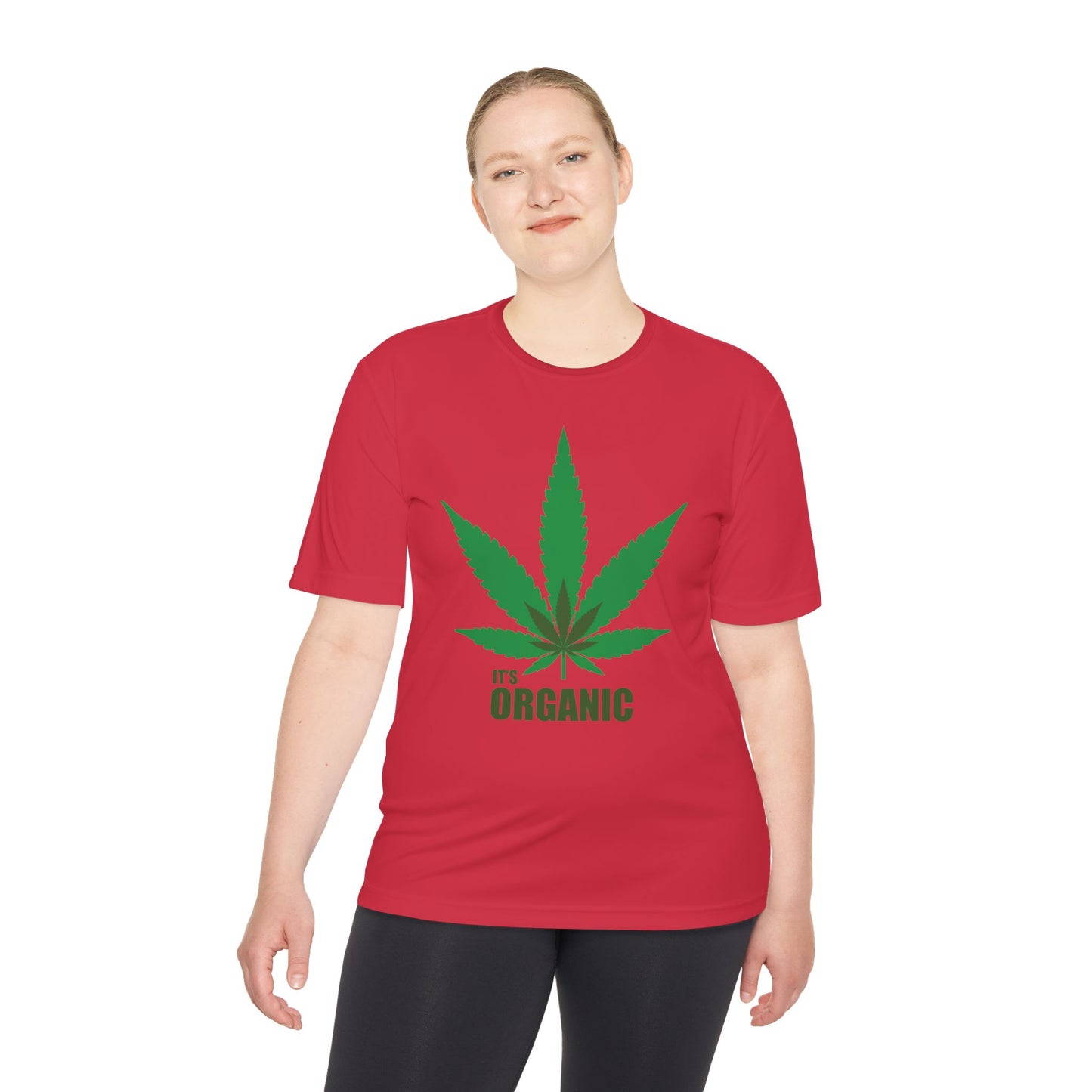 Organic Cannabis Leaf Unisex Moisture Wicking Tee