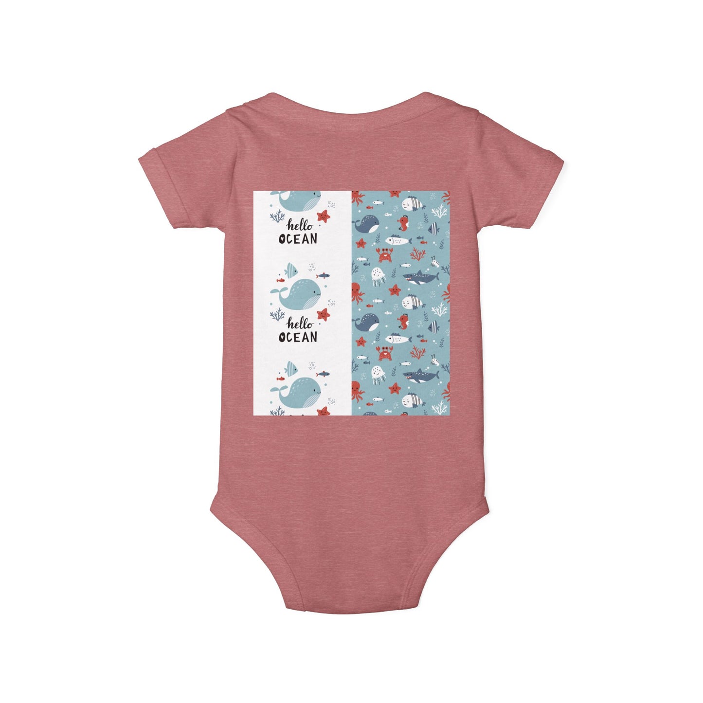 Hello Ocean Baby Onesie - Cute Infant Jersey with Marine Life Design