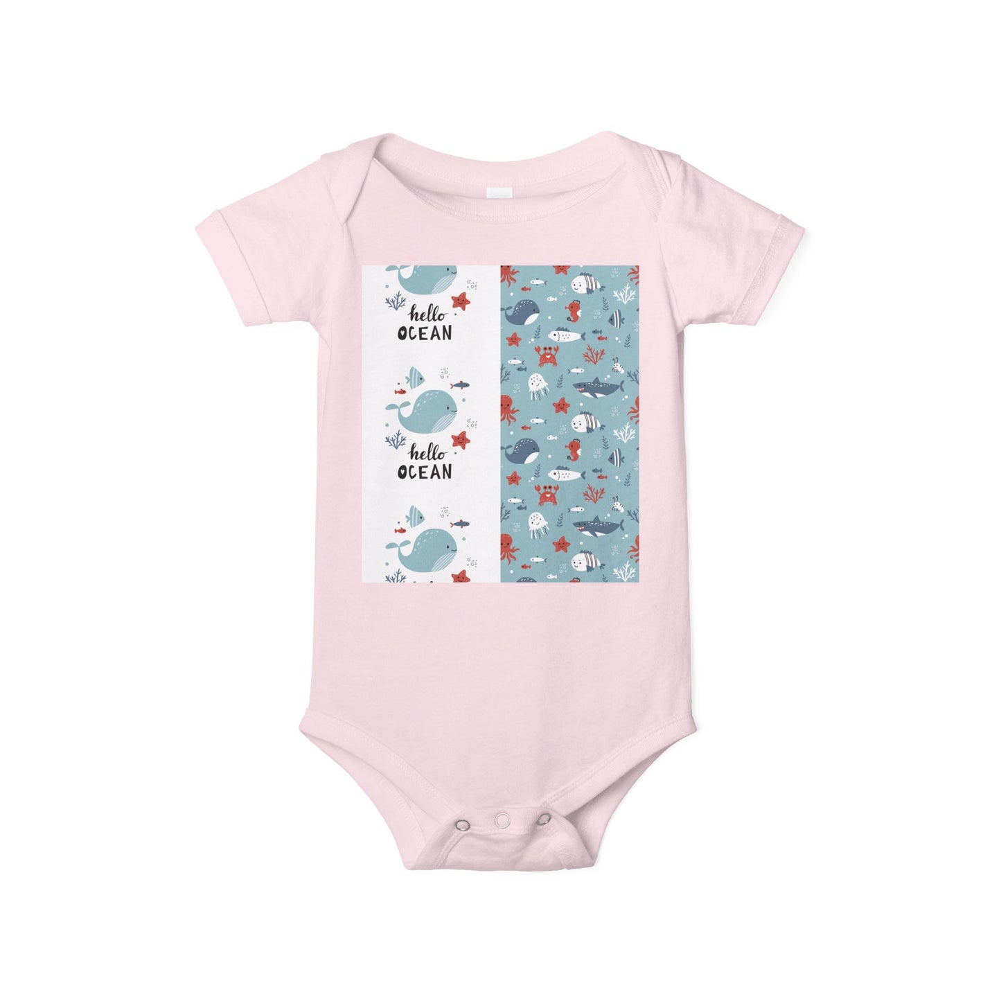 Hello Ocean Baby Onesie - Cute Infant Jersey with Marine Life Design