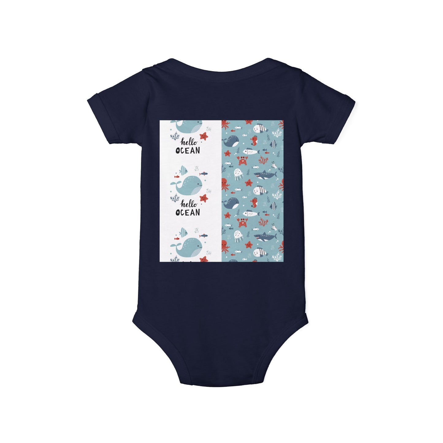 Hello Ocean Baby Onesie - Cute Infant Jersey with Marine Life Design