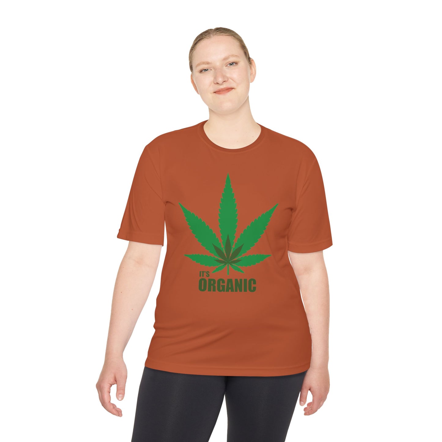 Organic Cannabis Leaf Unisex Moisture Wicking Tee