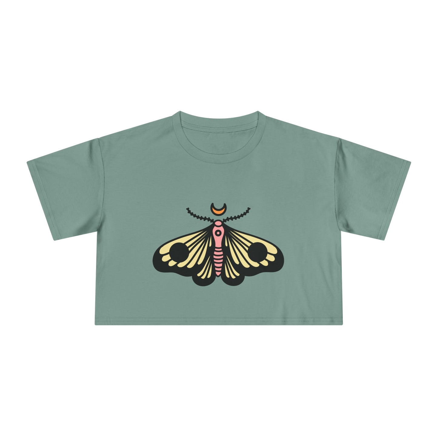 Bohemian Butterfly Women's Crop Tee - Stylish Summer Top