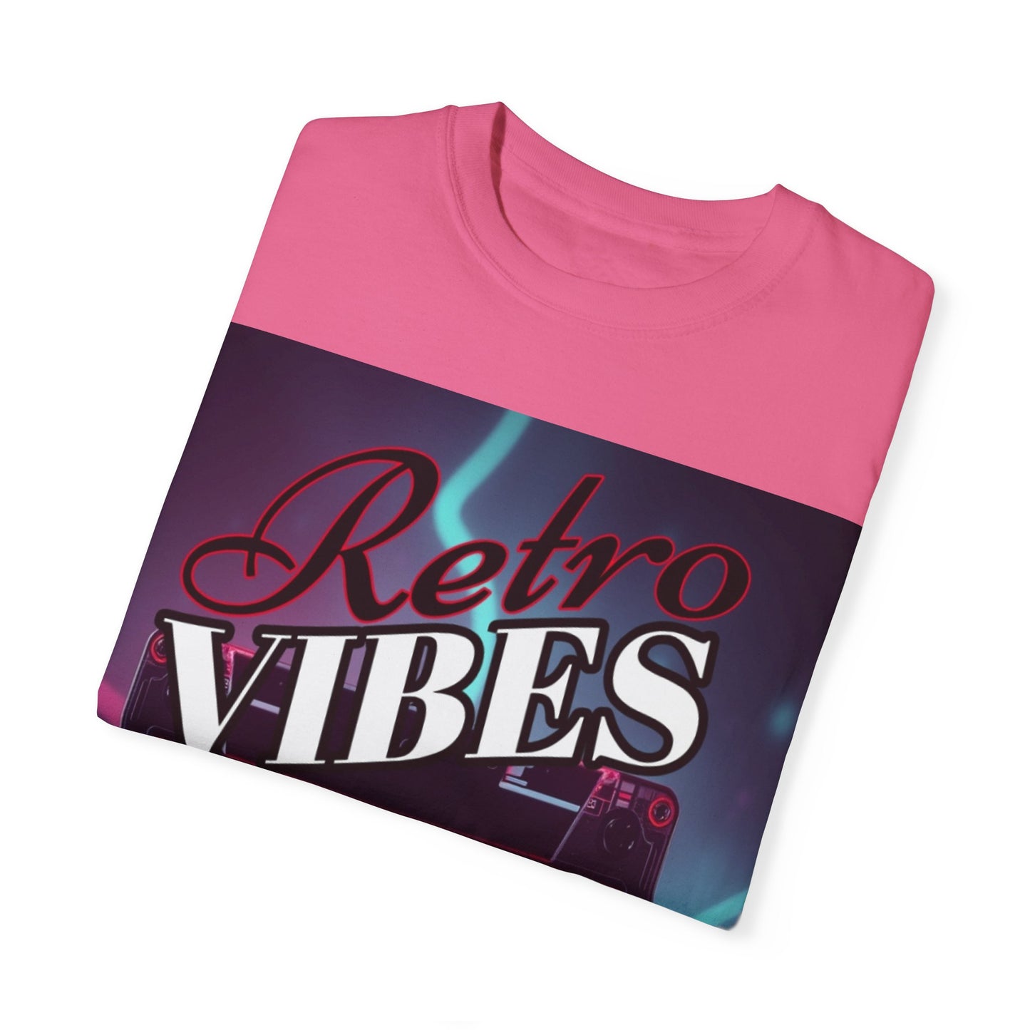 Retro Vibes Unisex Garment-Dyed T-Shirt - Vintage Cassette Design