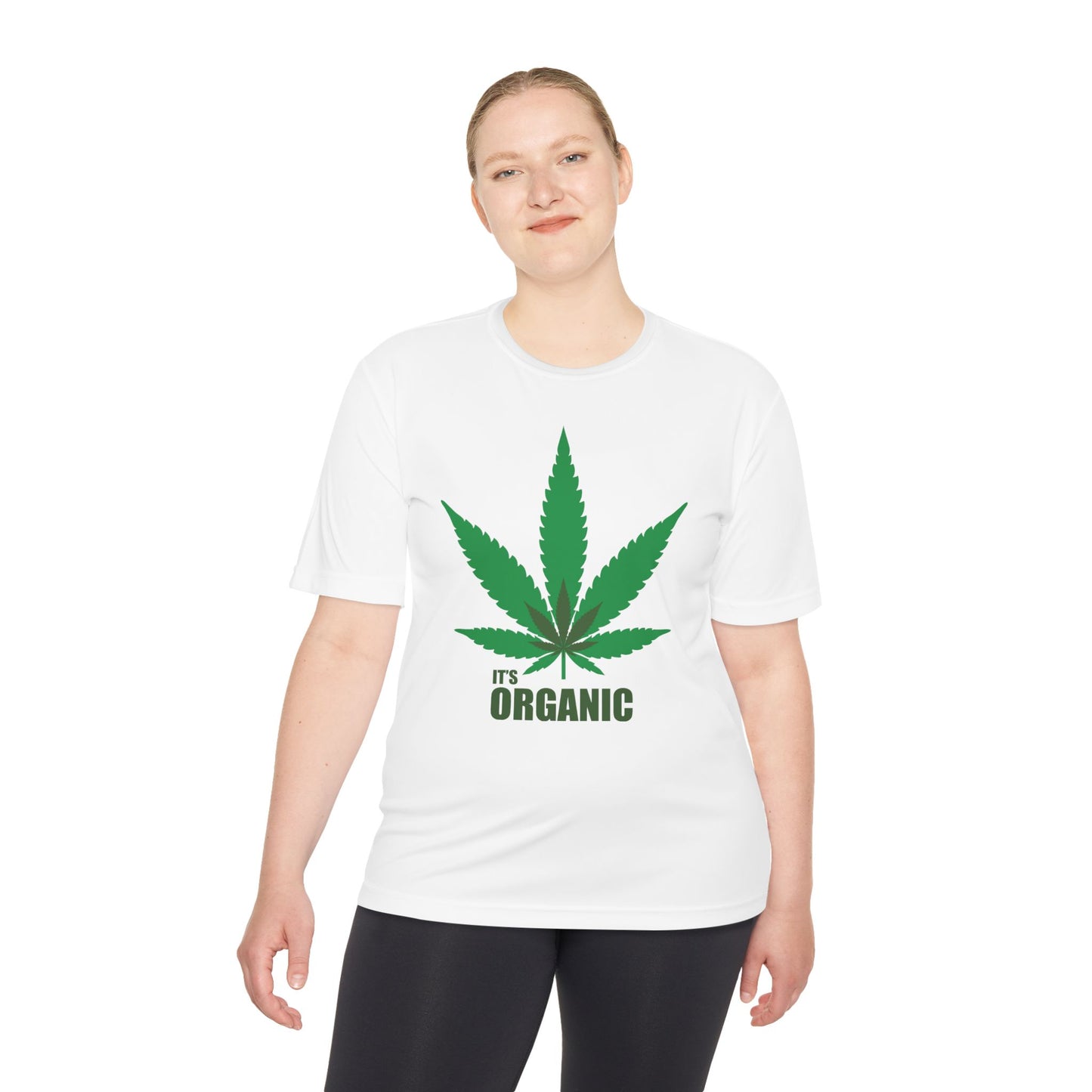 Organic Cannabis Leaf Unisex Moisture Wicking Tee