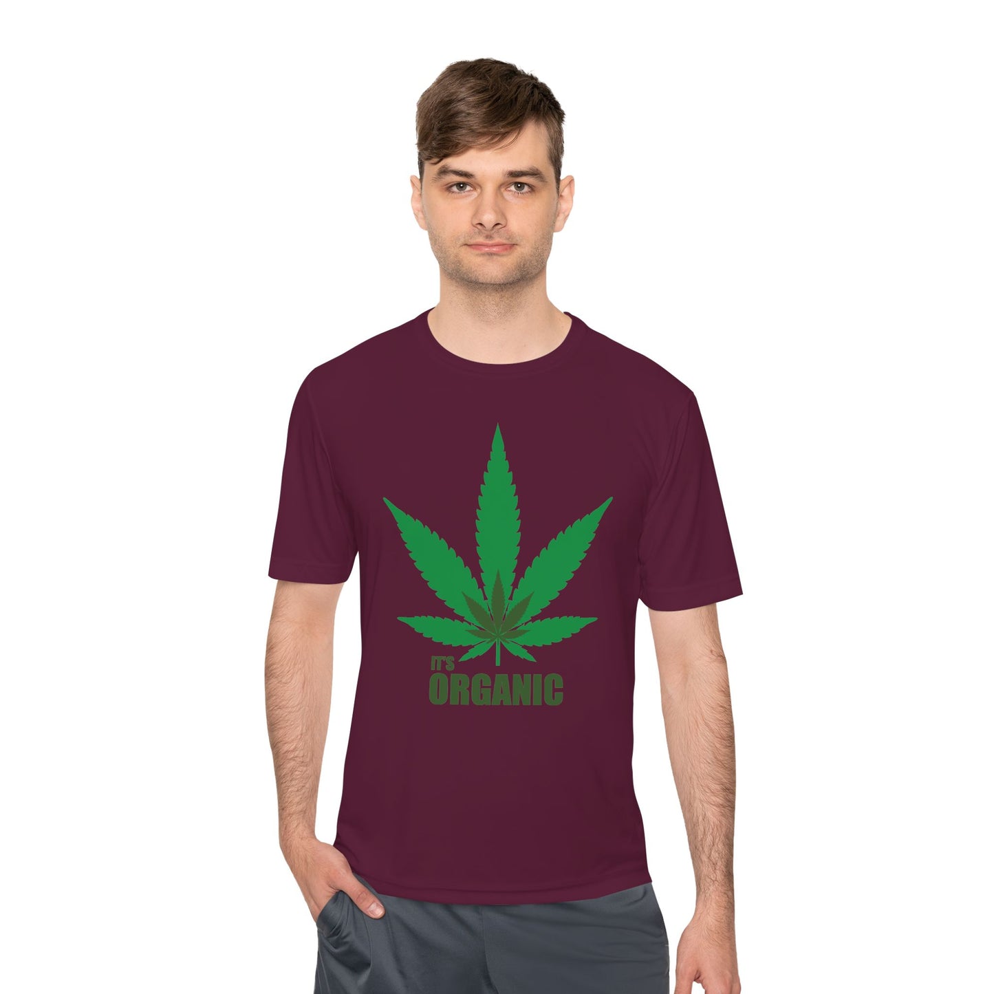 Organic Cannabis Leaf Unisex Moisture Wicking Tee