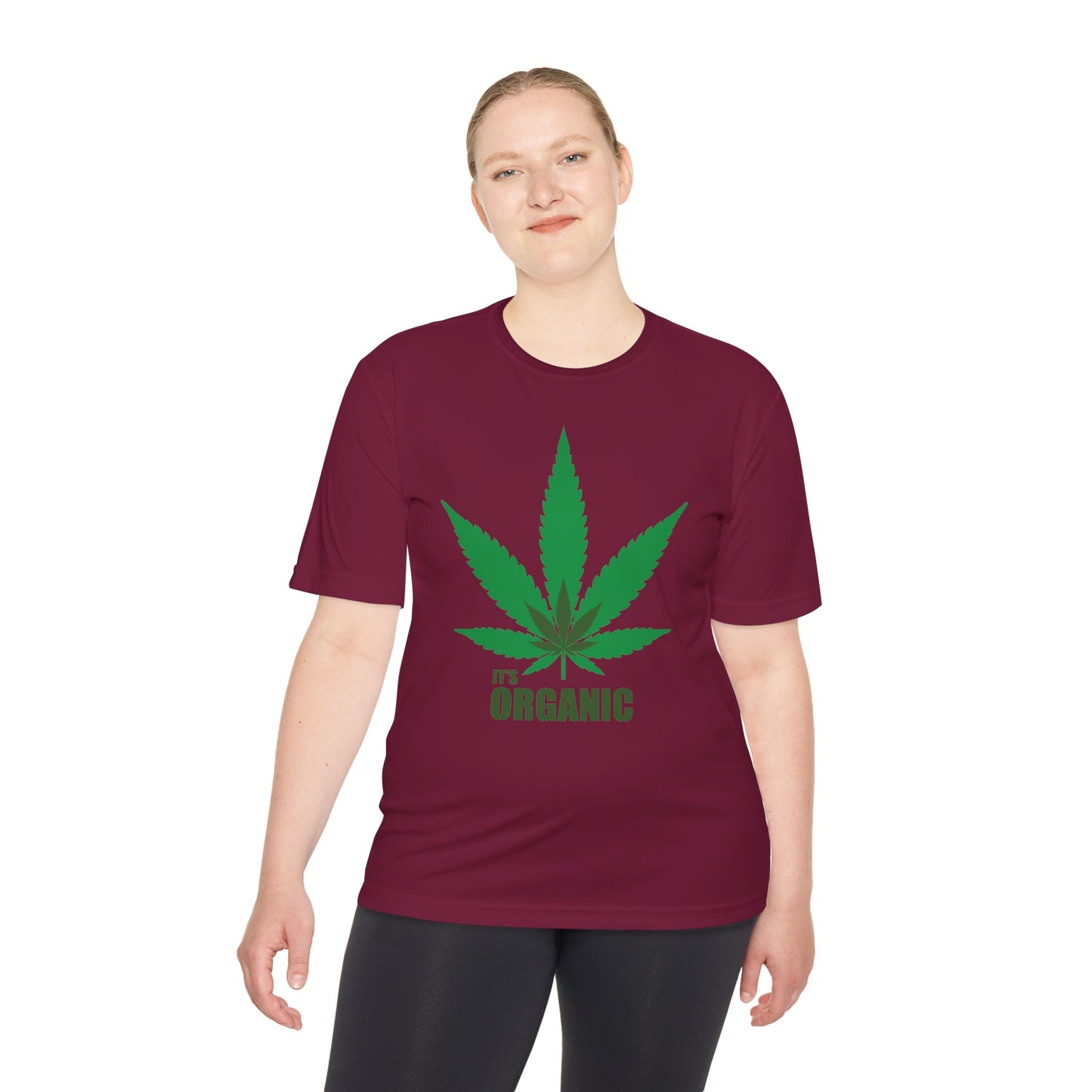 Organic Cannabis Leaf Unisex Moisture Wicking Tee