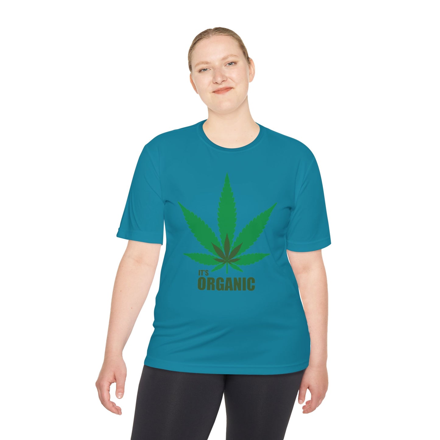Organic Cannabis Leaf Unisex Moisture Wicking Tee