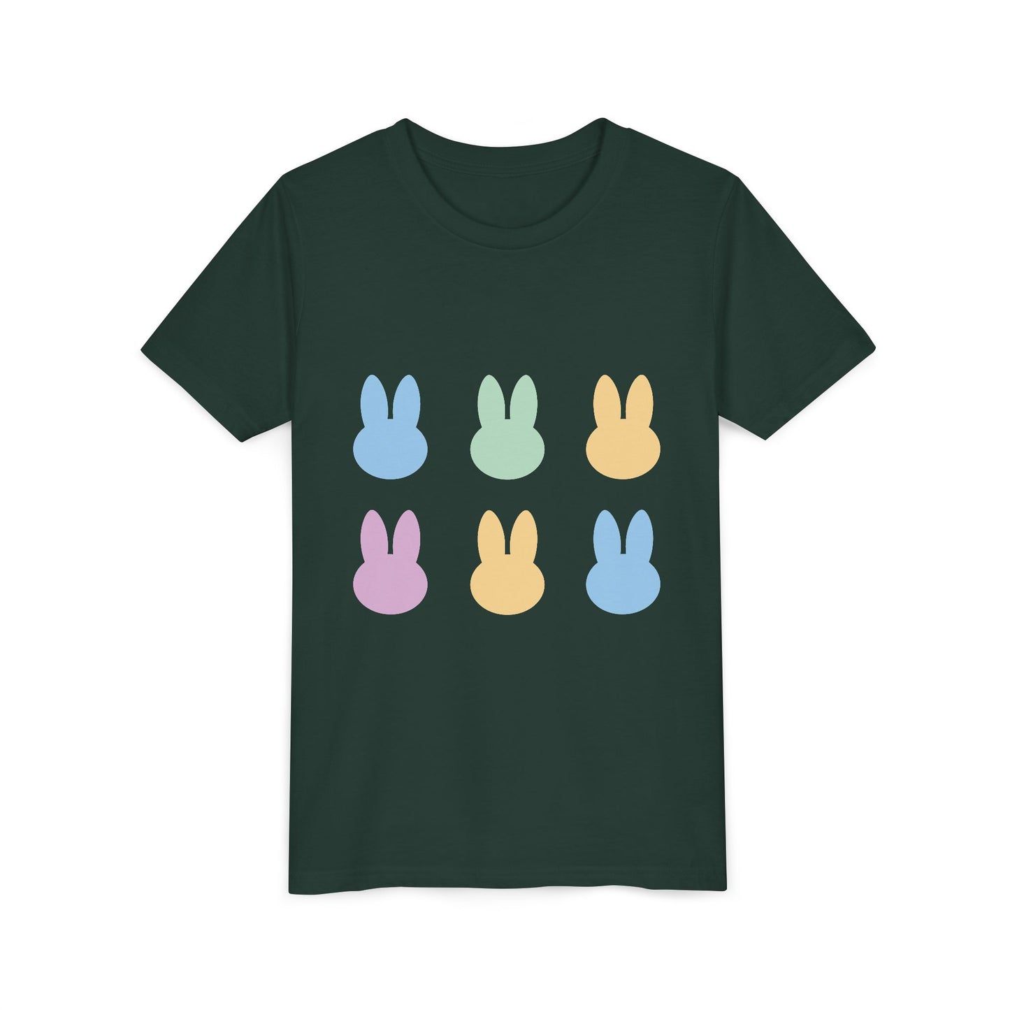 Colorful Bunny Youth Short Sleeve Tee - Fun Spring & Easter Shirt