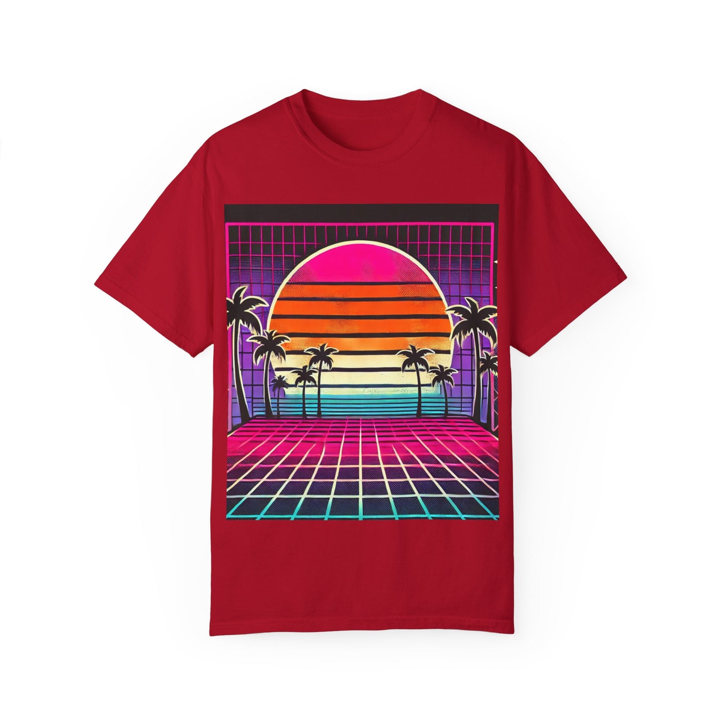 Retro 80's Baby Unisex T-Shirt - Vibrant Sunset Design