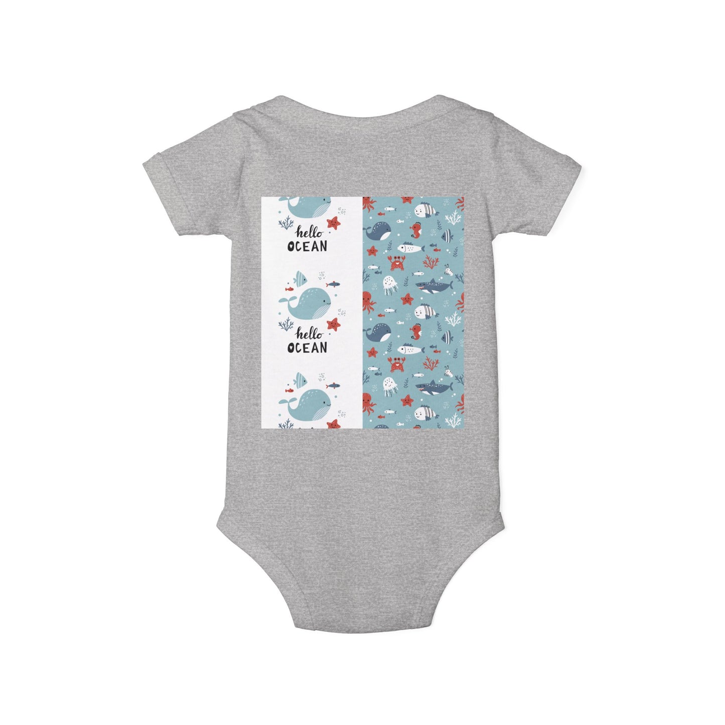 Hello Ocean Baby Onesie - Cute Infant Jersey with Marine Life Design