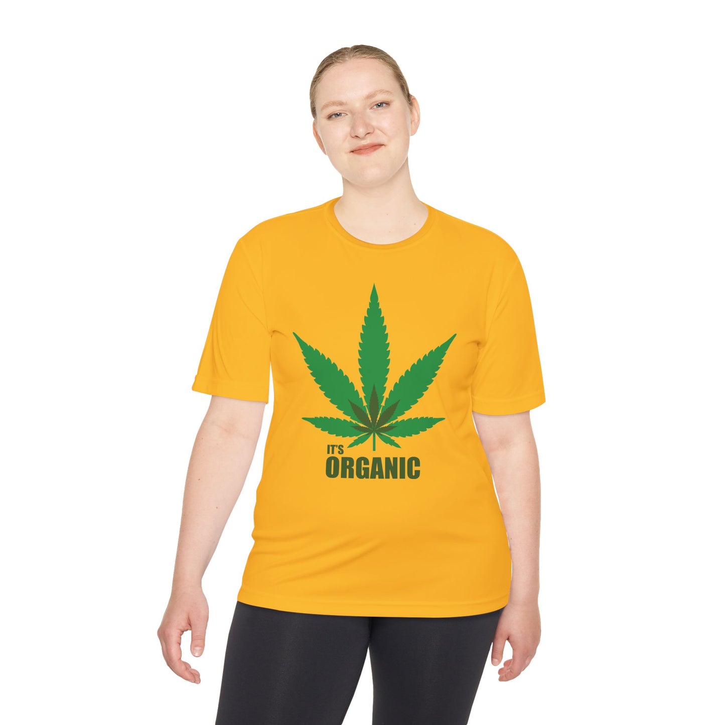 Organic Cannabis Leaf Unisex Moisture Wicking Tee