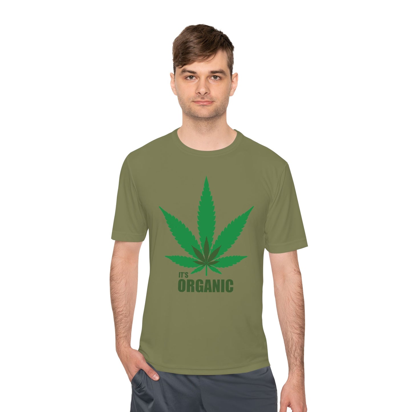 Organic Cannabis Leaf Unisex Moisture Wicking Tee