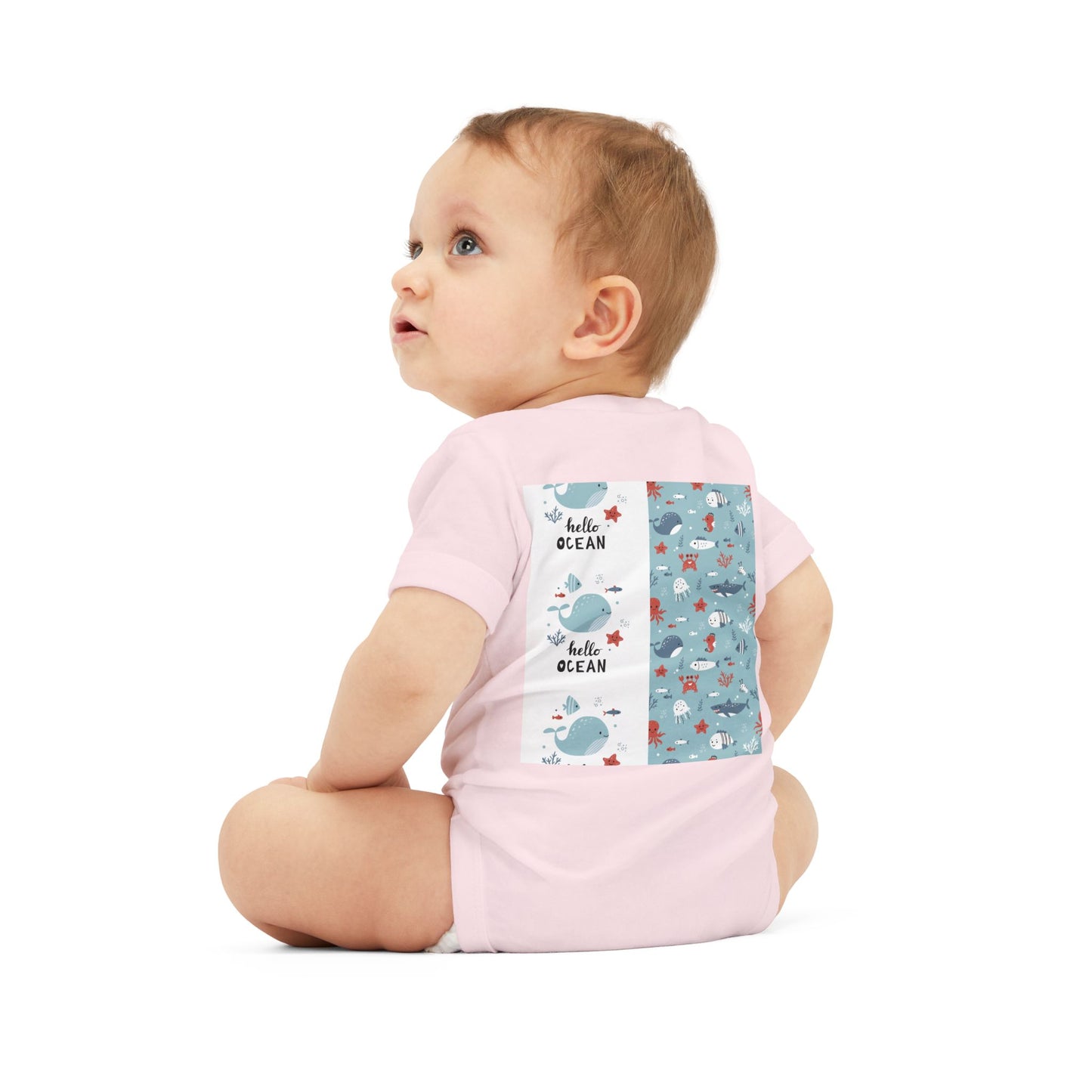 Hello Ocean Baby Onesie - Cute Infant Jersey with Marine Life Design
