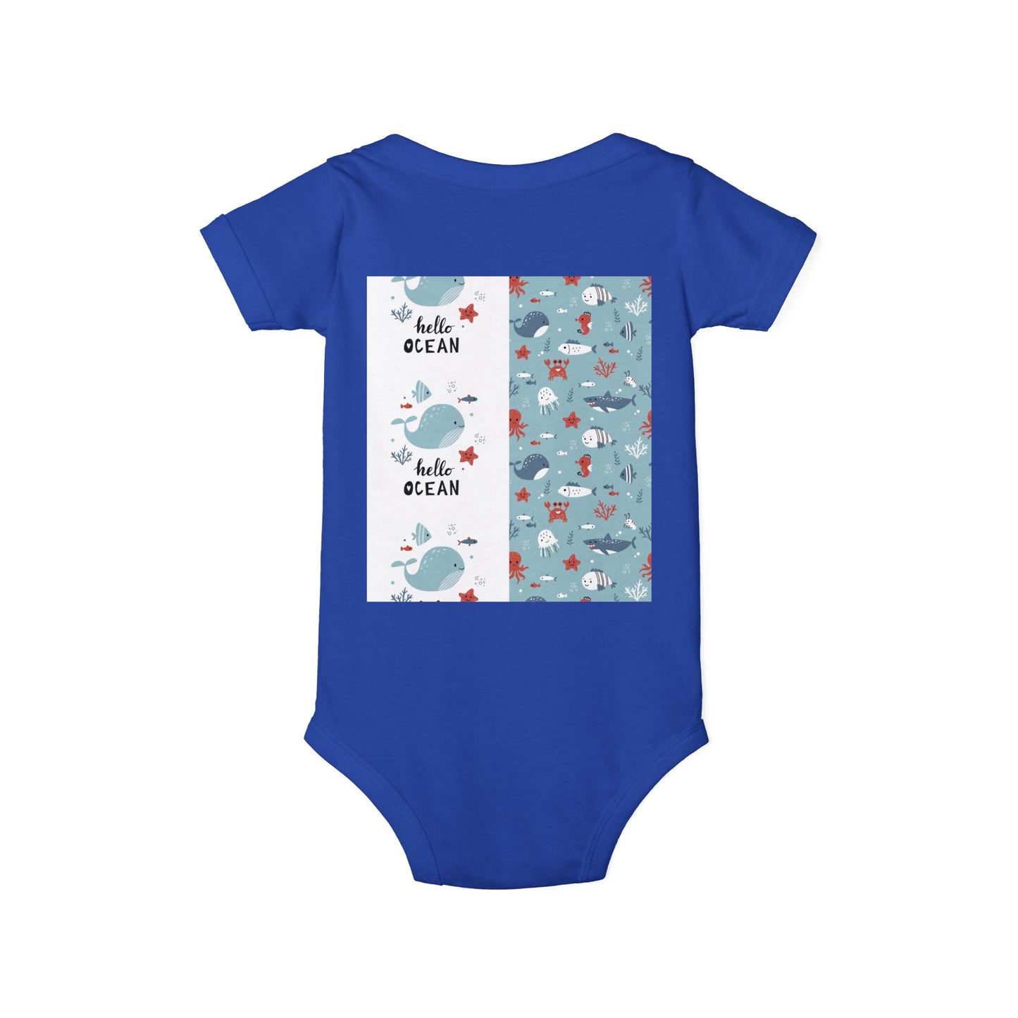 Hello Ocean Baby Onesie - Cute Infant Jersey with Marine Life Design