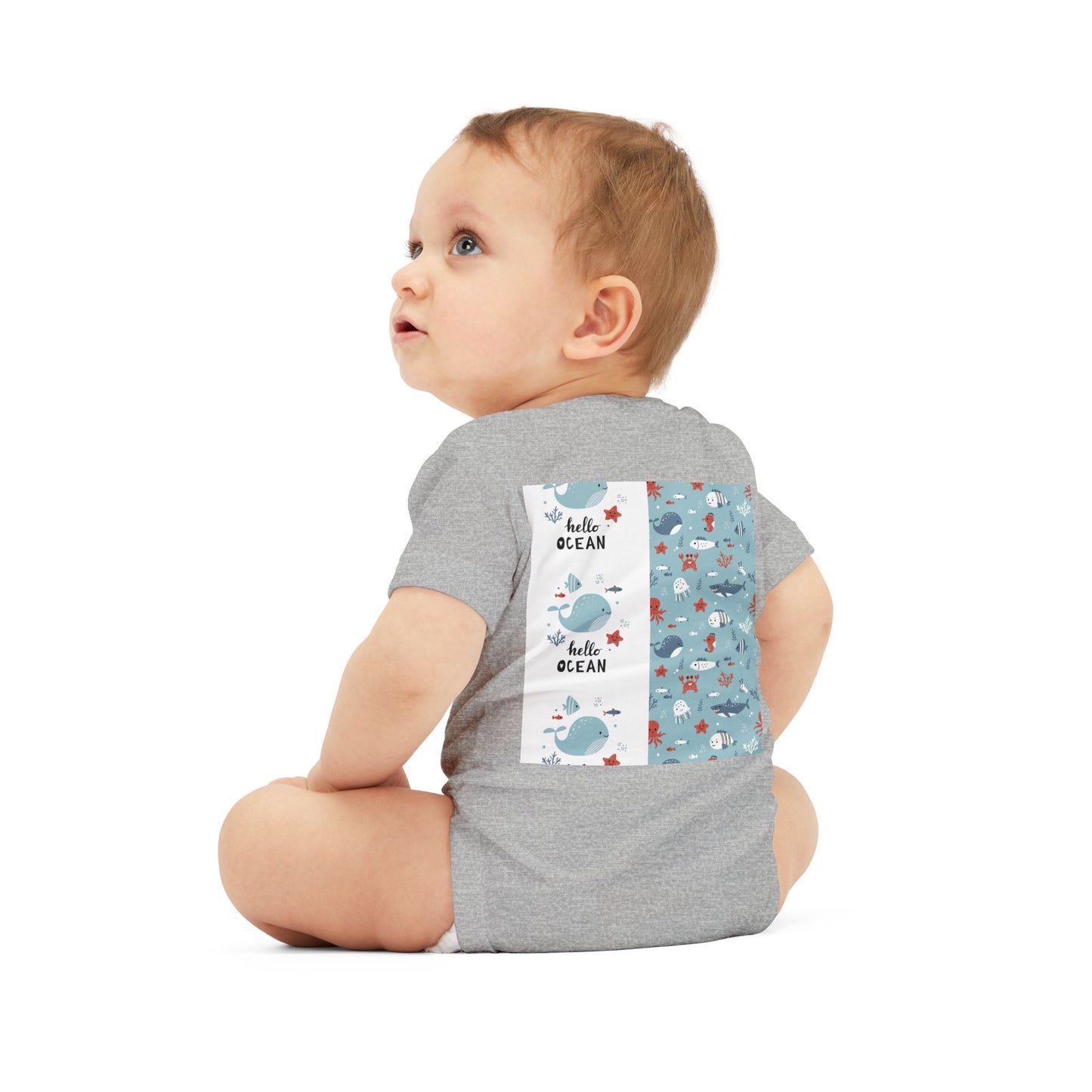 Hello Ocean Baby Onesie - Cute Infant Jersey with Marine Life Design