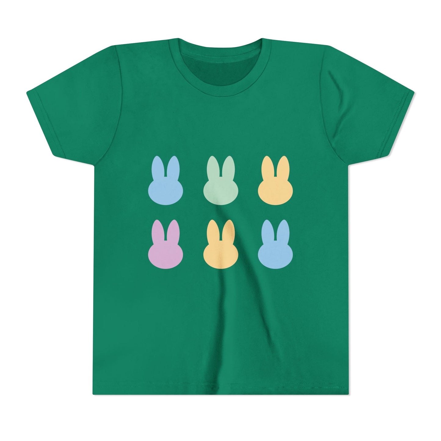 Colorful Bunny Youth Short Sleeve Tee - Fun Spring & Easter Shirt