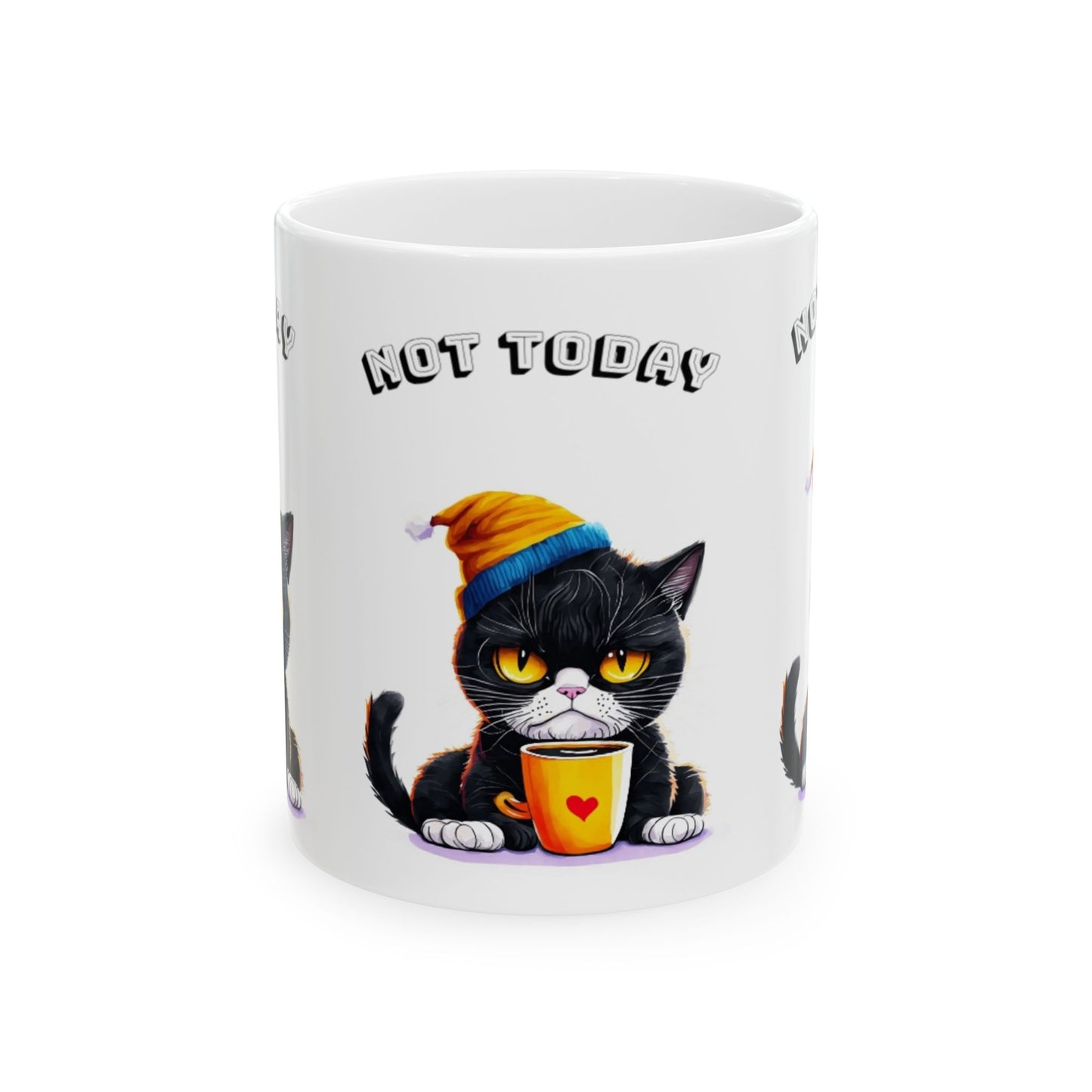 Cute Cat Ceramic Mug - "Not Today" Design - Perfect Gift for Cat Lovers