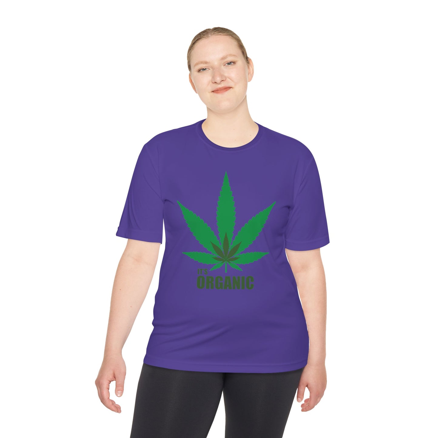 Organic Cannabis Leaf Unisex Moisture Wicking Tee