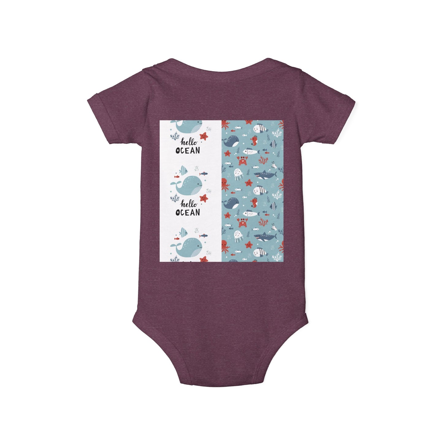 Hello Ocean Baby Onesie - Cute Infant Jersey with Marine Life Design