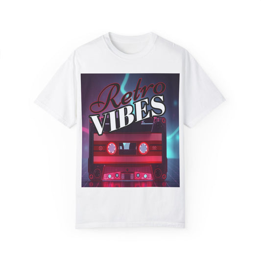 Retro Vibes Unisex Garment-Dyed T-Shirt - Vintage Cassette Design