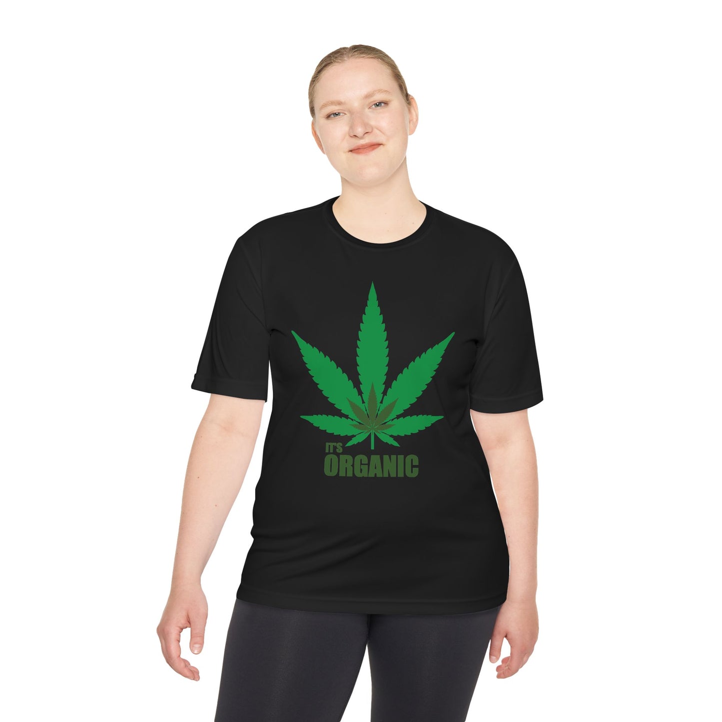Organic Cannabis Leaf Unisex Moisture Wicking Tee