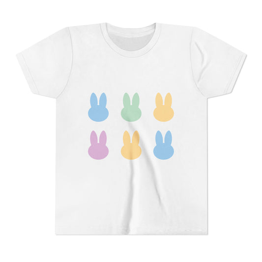 Colorful Bunny Youth Short Sleeve Tee - Fun Spring & Easter Shirt