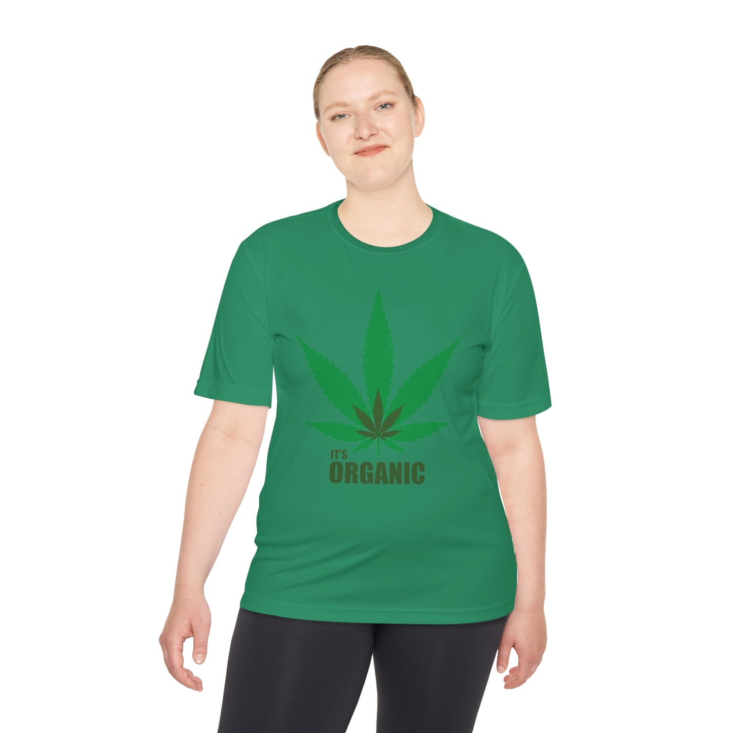 Organic Cannabis Leaf Unisex Moisture Wicking Tee