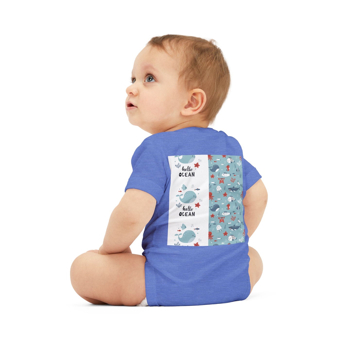 Hello Ocean Baby Onesie - Cute Infant Jersey with Marine Life Design