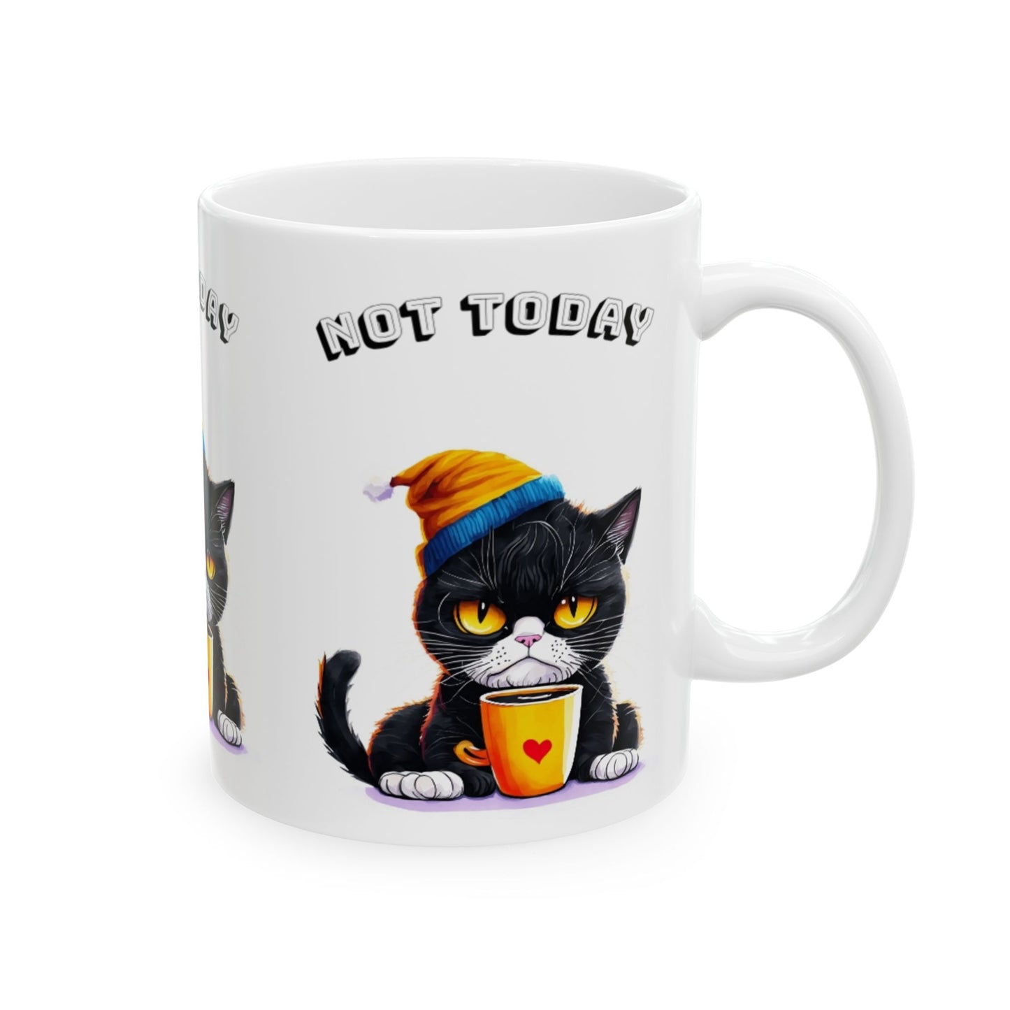 Cute Cat Ceramic Mug - "Not Today" Design - Perfect Gift for Cat Lovers