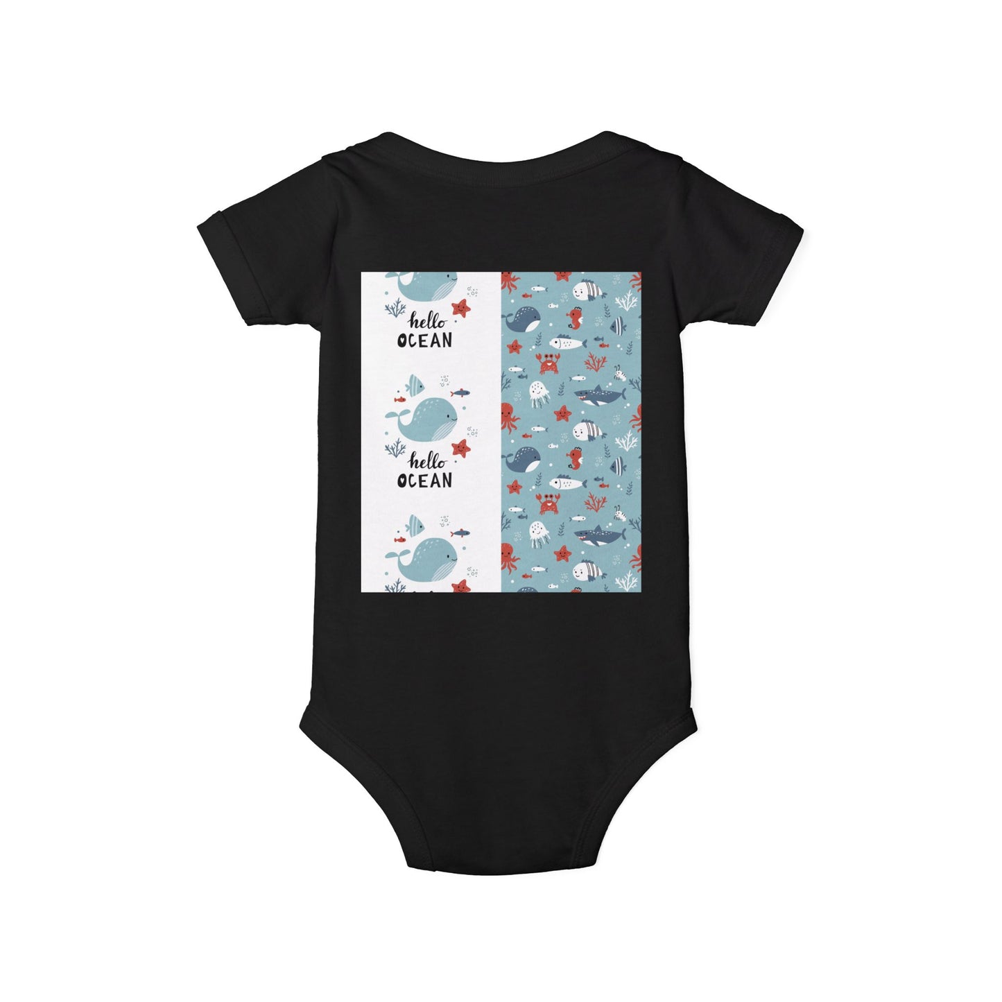 Hello Ocean Baby Onesie - Cute Infant Jersey with Marine Life Design