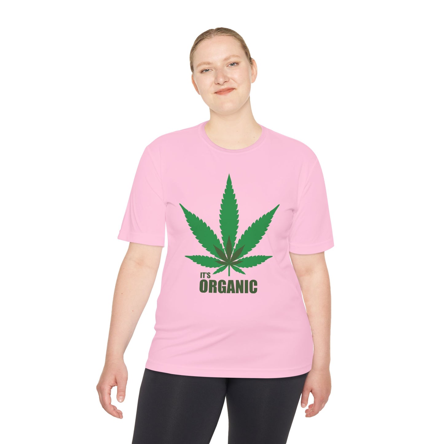 Organic Cannabis Leaf Unisex Moisture Wicking Tee