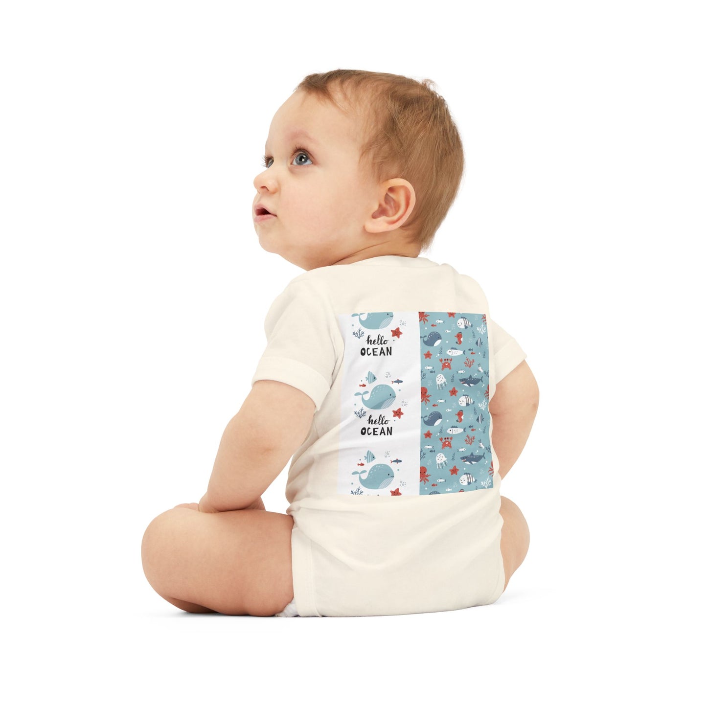 Hello Ocean Baby Onesie - Cute Infant Jersey with Marine Life Design
