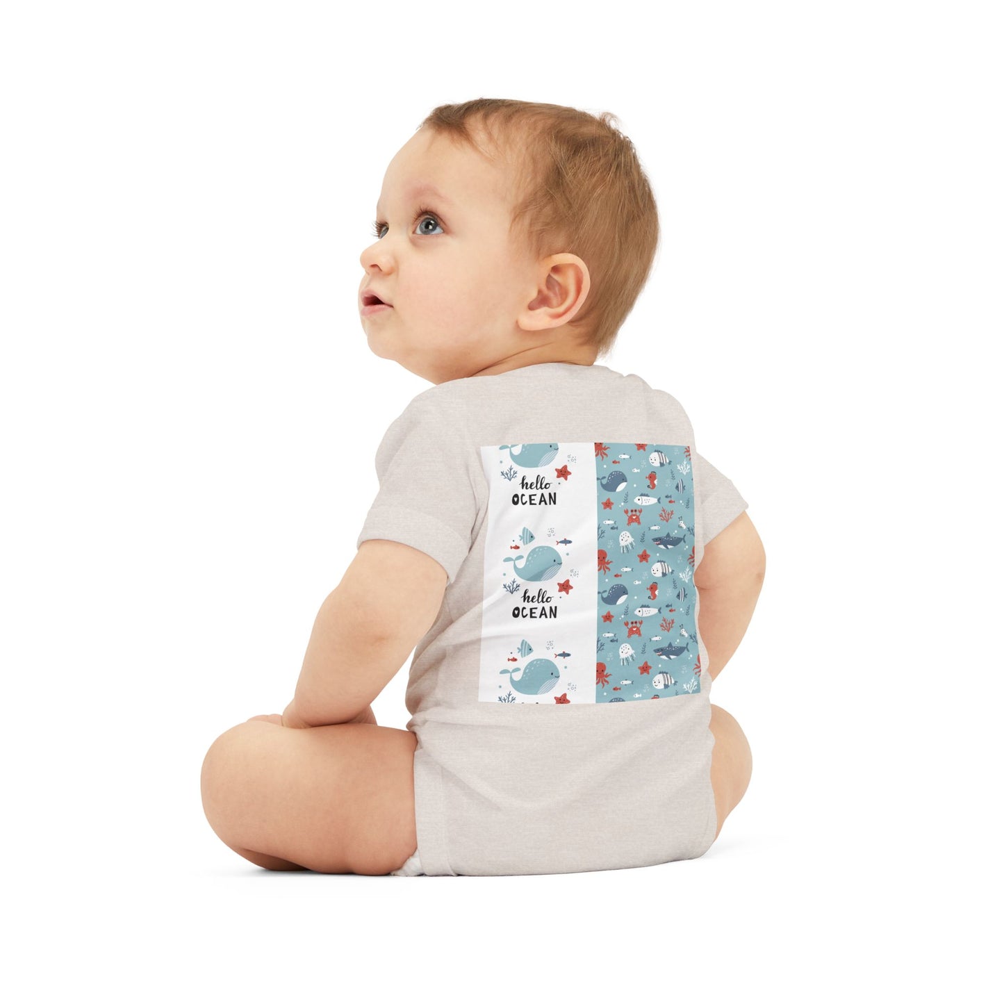 Hello Ocean Baby Onesie - Cute Infant Jersey with Marine Life Design