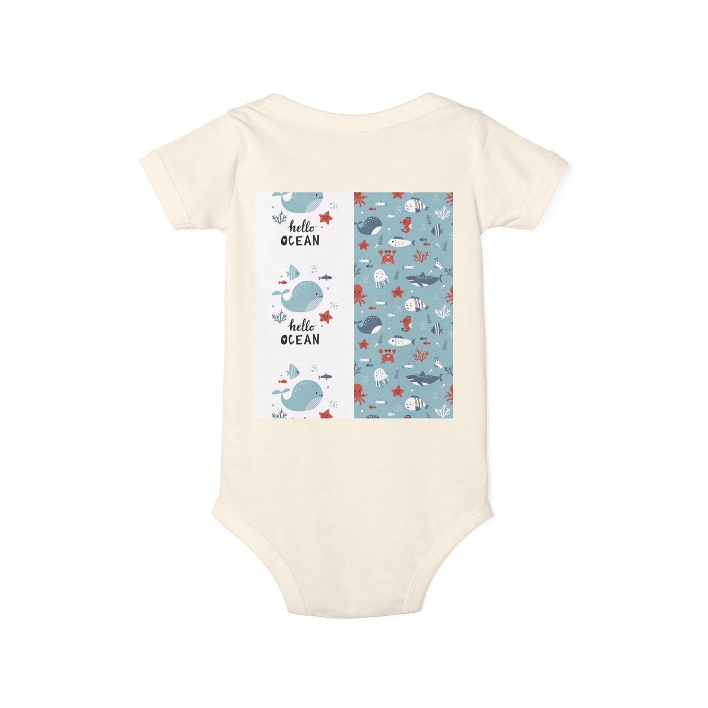 Hello Ocean Baby Onesie - Cute Infant Jersey with Marine Life Design