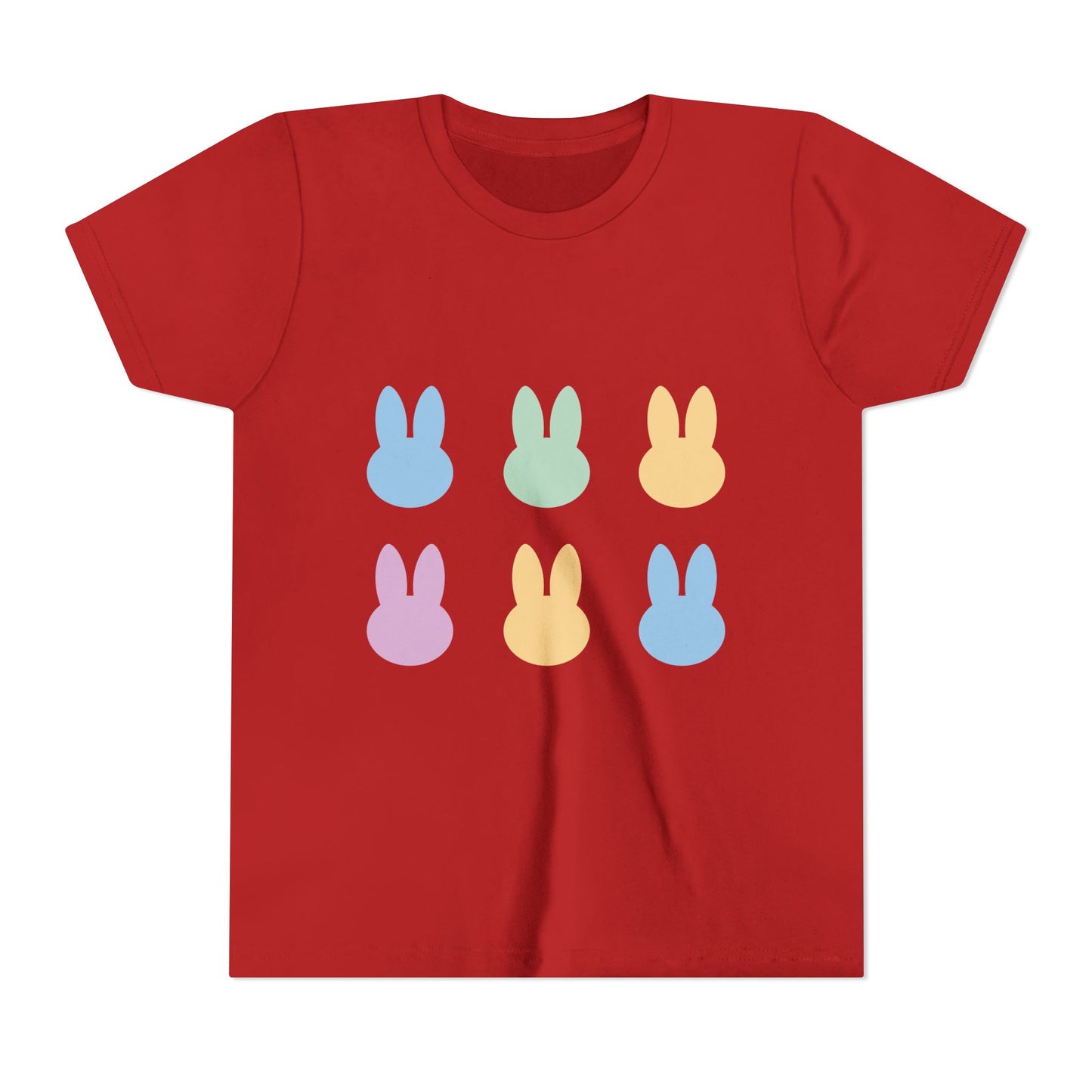 Colorful Bunny Youth Short Sleeve Tee - Fun Spring & Easter Shirt