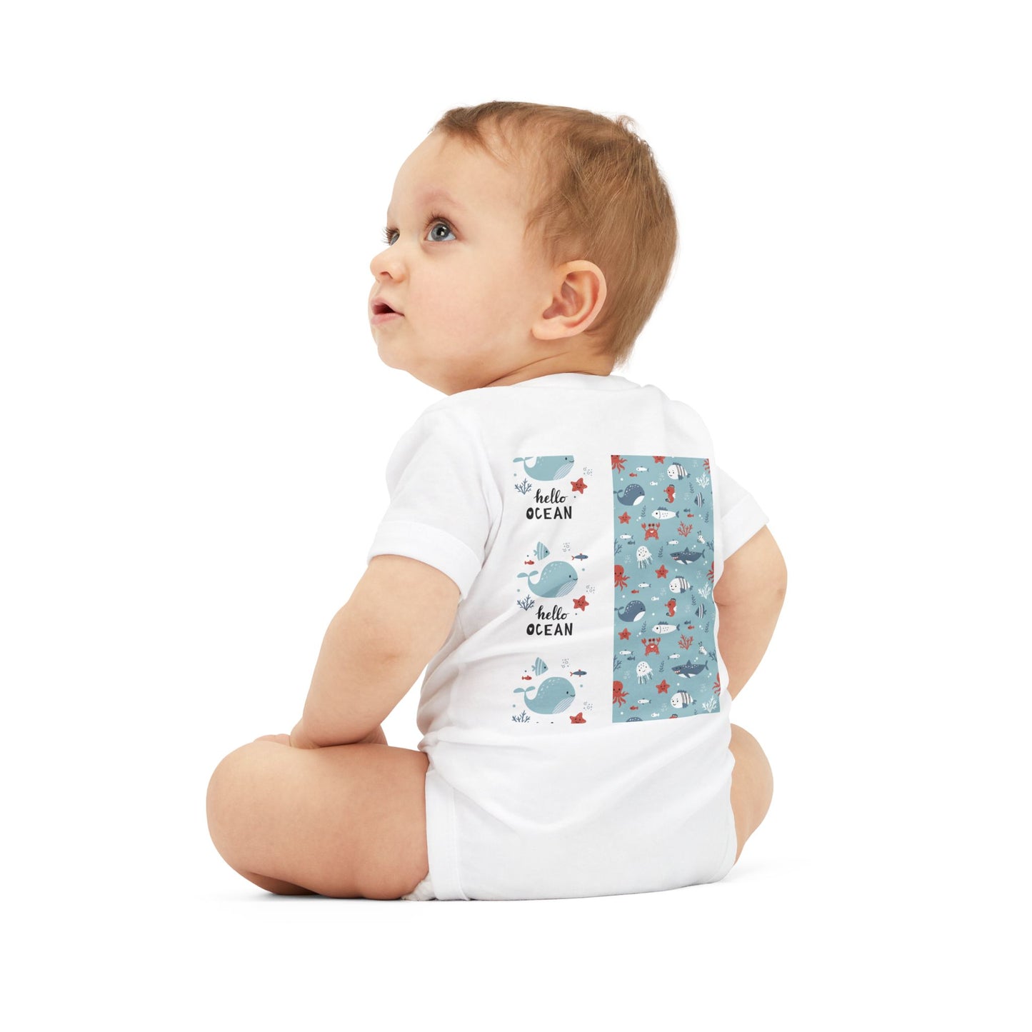 Hello Ocean Baby Onesie - Cute Infant Jersey with Marine Life Design