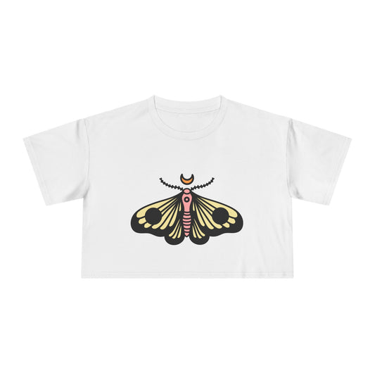 Bohemian Butterfly Women's Crop Tee - Stylish Summer Top