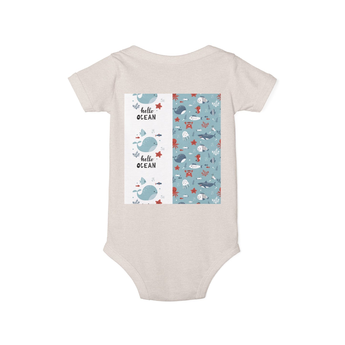 Hello Ocean Baby Onesie - Cute Infant Jersey with Marine Life Design