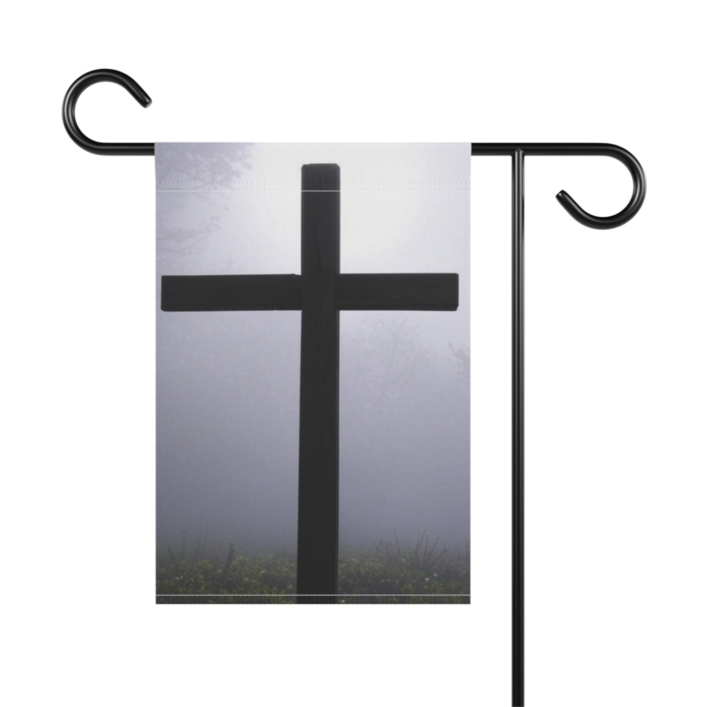 Inspirational Garden Banner with Cross - Perfect for Home Décor and Remembrance